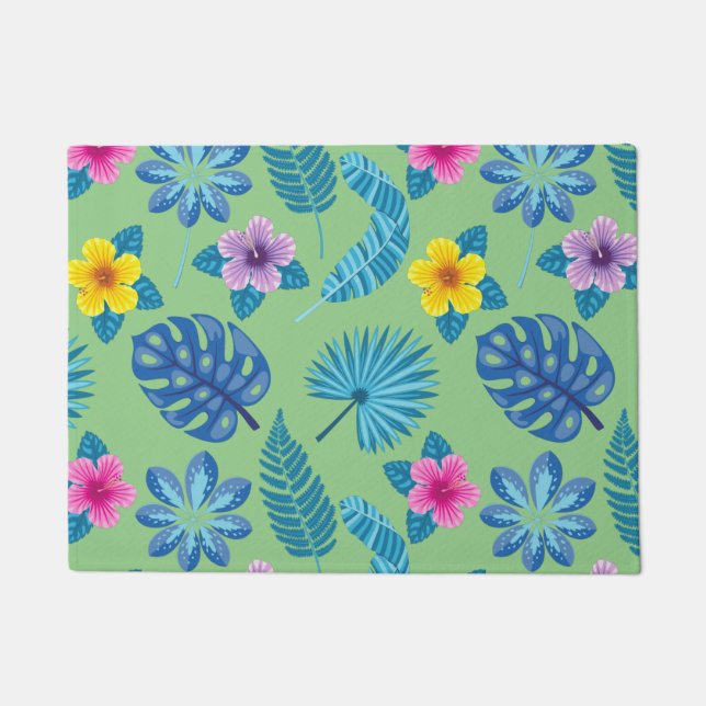 Pattern Flowers Colorful Cute Shining  Doormat (Front)