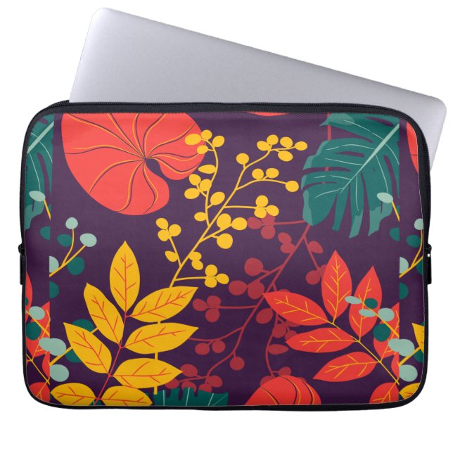 pattern flowers colorful shiny    laptop sleeve (Front)