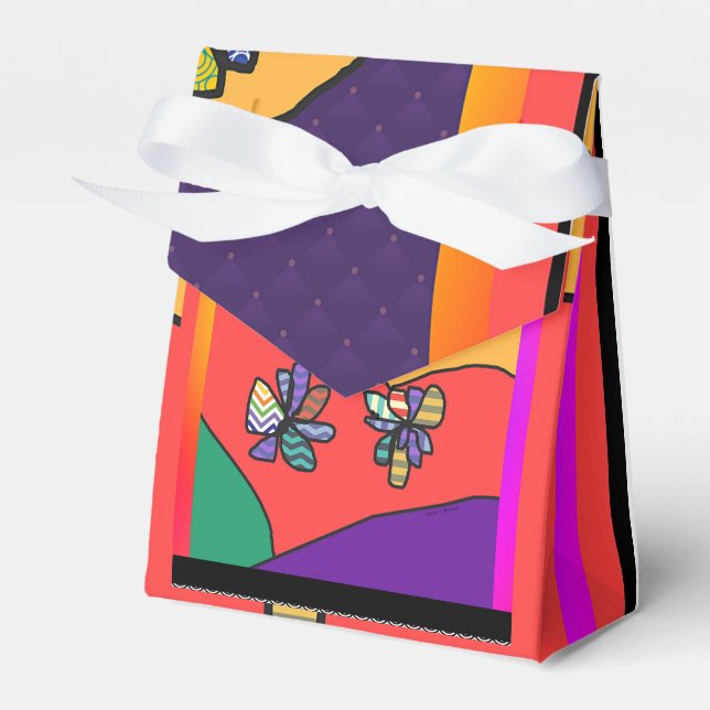 PATTERN FLOWERS FAVOR BOXES (Front Side)