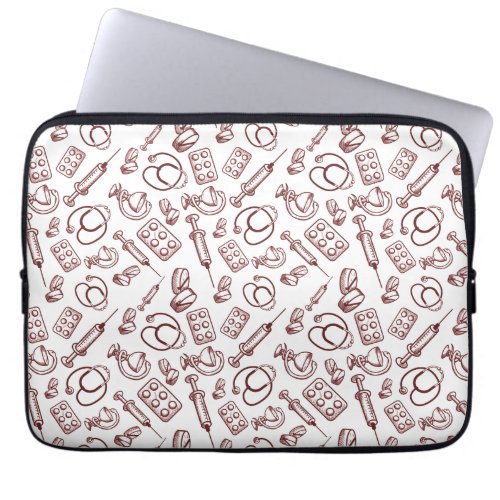 Pattern for medical Professions Laptop Sleeve