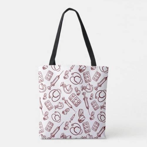 Pattern for medical Professions Tote Bag