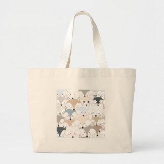 Pattern foxy comic cartoon large tote bag