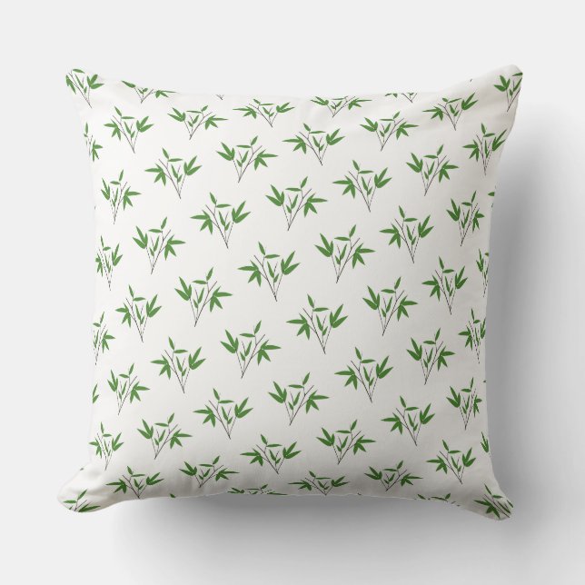 Pattern from bamboo twigs throw pillow (Front)
