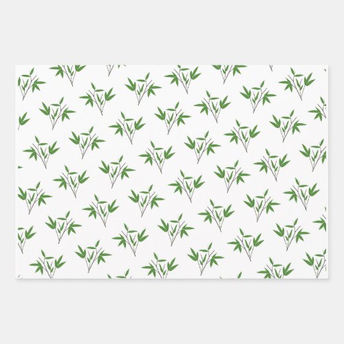 Pattern from bamboo twigs wrapping paper sheets