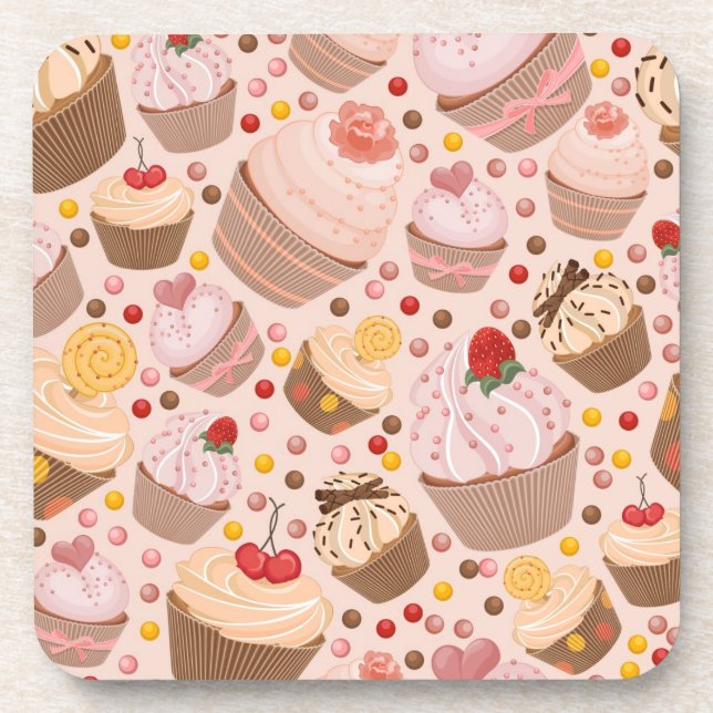 Pattern from celebratory cupcakes beverage coaster (Front)