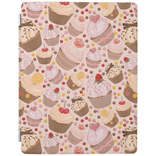Pattern from celebratory cupcakes iPad smart cover (Front)