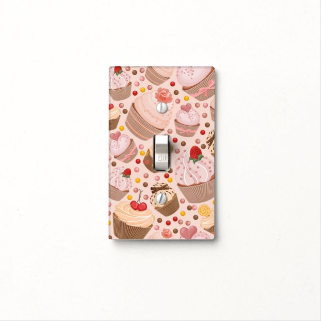 Pattern from celebratory cupcakes light switch cover (In Situ)