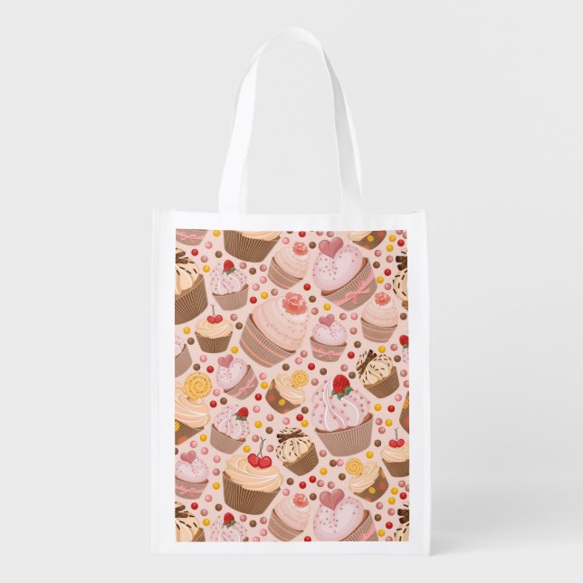 Pattern from celebratory cupcakes reusable grocery bag (Front)