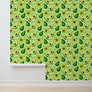 Pattern Fruit Avocado Green Wallpaper