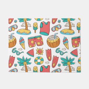 pattern funny summer beach vacation doormat