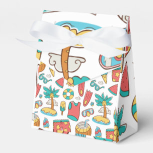 pattern funny summer beach vacation favor boxes