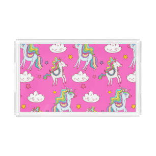 Pattern Funny Unicorn Cute         Acrylic Tray