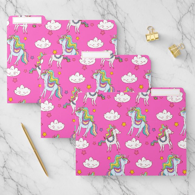 Pattern Funny Unicorn Cute         File Folder (Set)