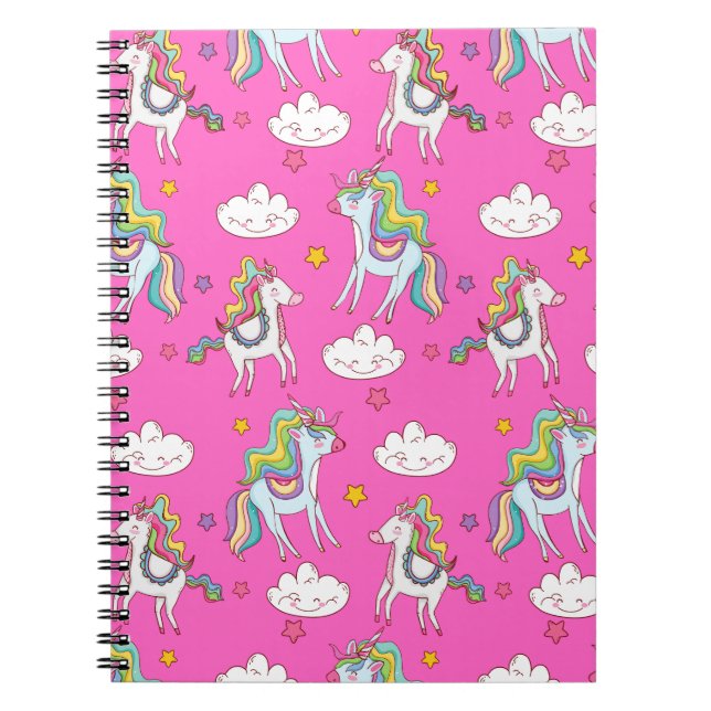 Pattern Funny Unicorn Cute    Notebook (Front)