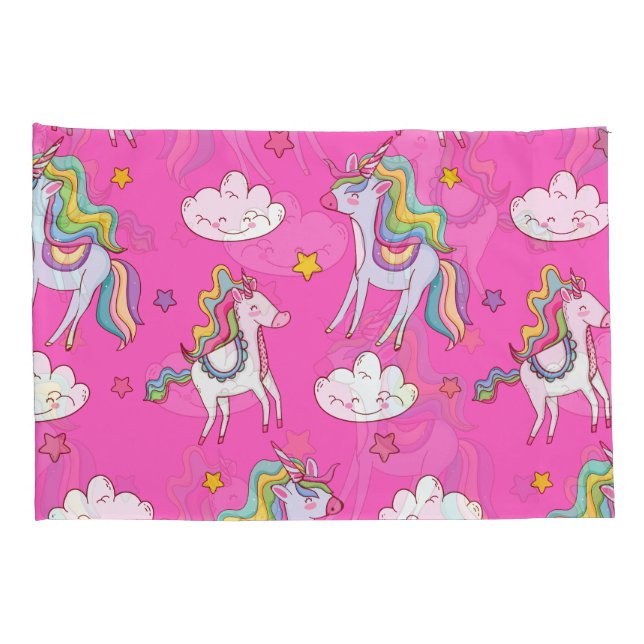 Pattern Funny Unicorn Cute  Pillow Case (Back-Right)