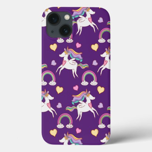 Pattern Funny Unicorn Magic Horse Cute   iPhone 13 Case