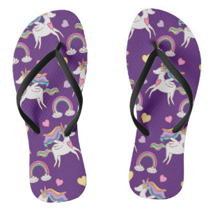 Pattern Funny Unicorn Magic Horse Cute   Flip Flops