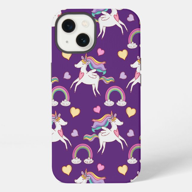 Pattern Funny Unicorn Magic Horse Cute   Iphone Case (Back)
