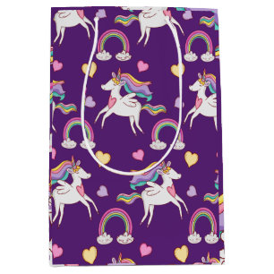 Pattern Funny Unicorn Magic Horse Cute  Medium Gift Bag
