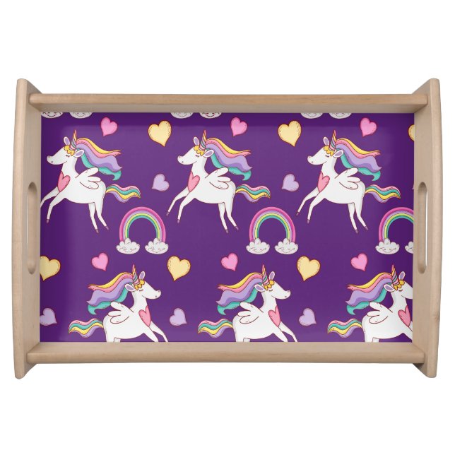Pattern Funny Unicorn Magic Horse Cute      Serving Tray (Front)