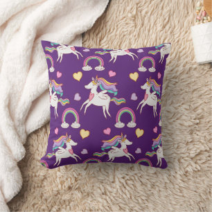 Pattern Funny Unicorn Magic Horse Cute    Throw Pillow