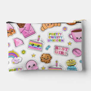 Pattern Funny Unicorn Magic Rainbow Cute Accessory Pouch