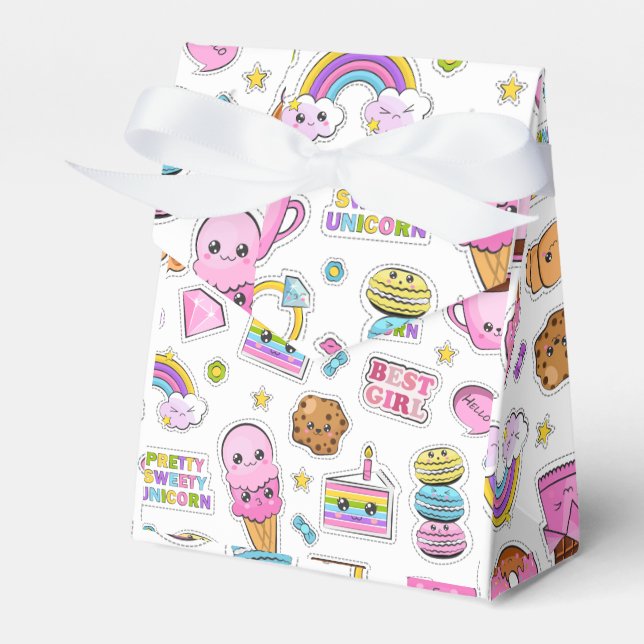 Pattern Funny Unicorn Magic Rainbow Cute     Favor Boxes (Front Side)