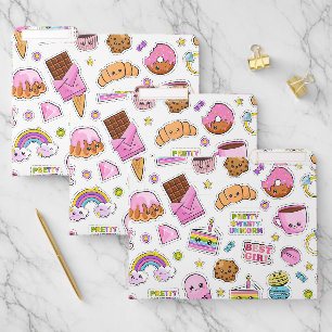 Pattern Funny Unicorn Magic Rainbow Cute File Folder