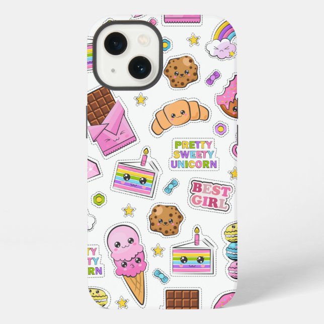 Pattern Funny Unicorn Magic Rainbow Cute     Iphone Case (Back)