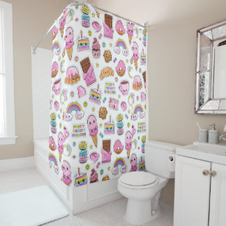 Pattern Funny Unicorn Magic Rainbow Cute Shower Curtain