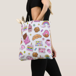 Pattern Funny Unicorn Magic Rainbow Cute  Tote Bag