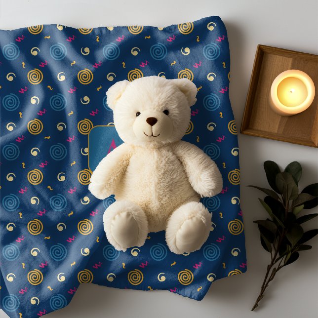 Pattern  geometric dark  blue yellow orange red baby blanket (Creator Uploaded)