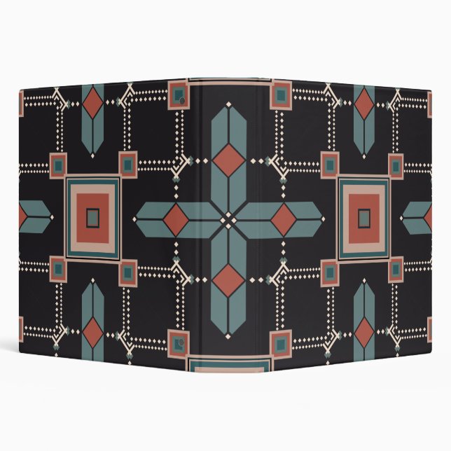 Pattern Geometric Vintage Trendy             3 Ring Binder (Background)