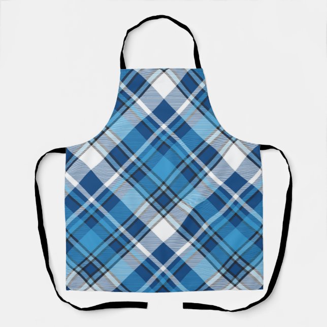 Pattern Geometric Vintage Trendy Blue        Apron (Front)