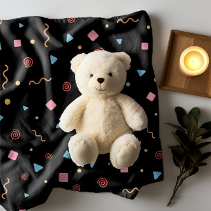 Pattern geometric yellow orange black elegant baby blanket