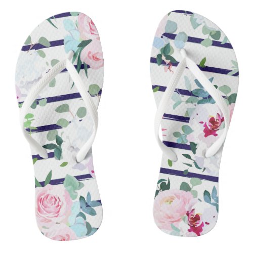 Pattern Geometrical Flora Flip Flops