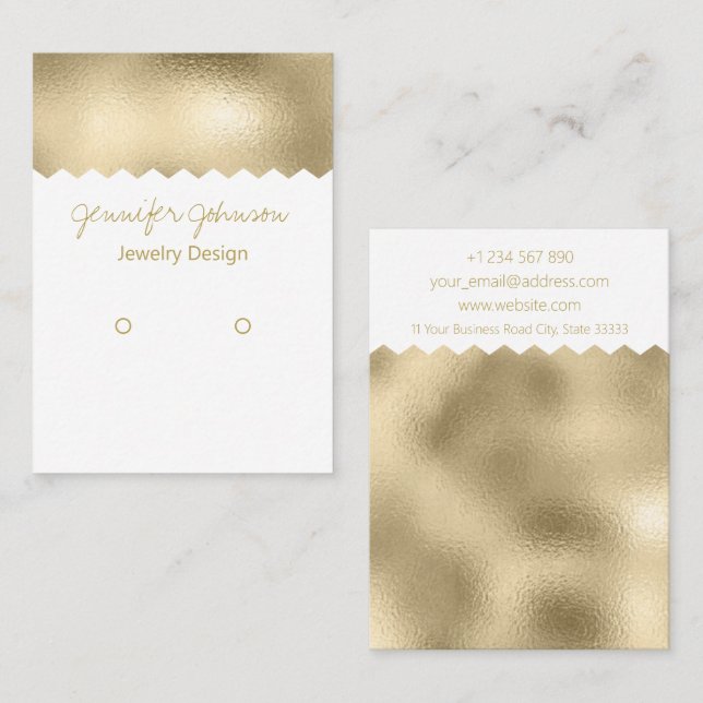 Pattern Gold Foil Earring Holder Display Card (Front/Back)