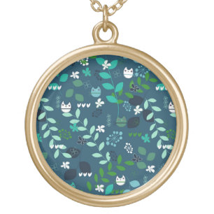 pattern gold plated necklace