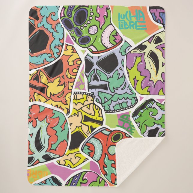 Pattern Goods Textile Wrestling Fan Licha Umbro Sherpa Blanket (Front)