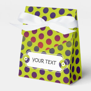 Pattern - green red blue dots + your text favor boxes