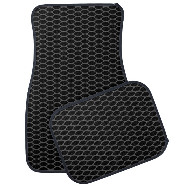 Pattern Grey Grid Car Floor Mats Full Set  (Set)