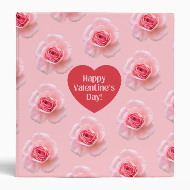 Pattern Happy Valentine`s Day 2023 Background      3 Ring Binder (Front)