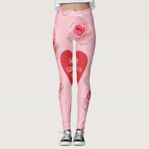 Pattern Happy Valentine`s Day 2024 Background     Leggings