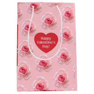 Pattern Happy Valentine`s Day 2024 Background Medium Gift Bag
