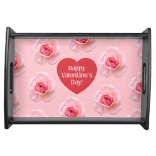 Pattern Happy Valentine`s Day 2024 Background      Serving Tray