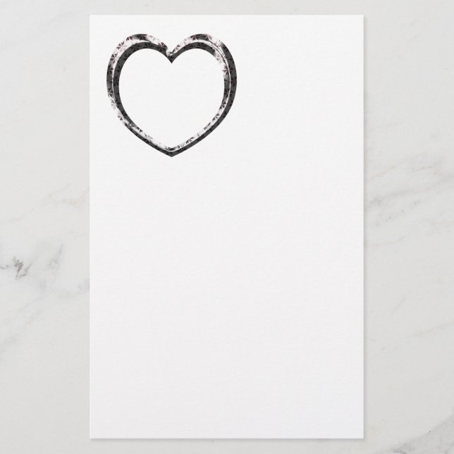 Pattern Heart Custom  Stationery (Front)