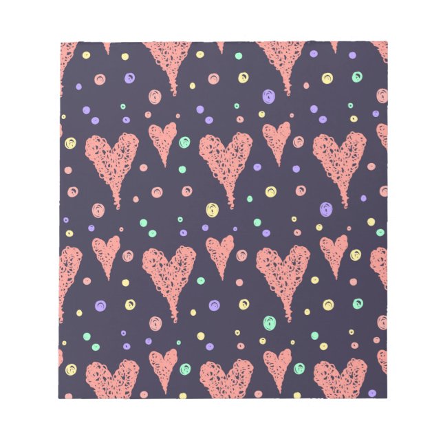 Pattern Hearts Colorful Girly Modern Cute     Notepad (Front)
