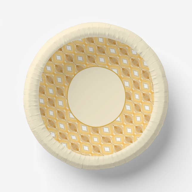 Pattern In Gold And Cream Paper Bowls (Front)