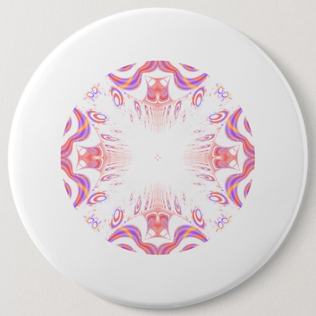 Pattern in Red, Orange and Purple. Pinback Button (Front)
