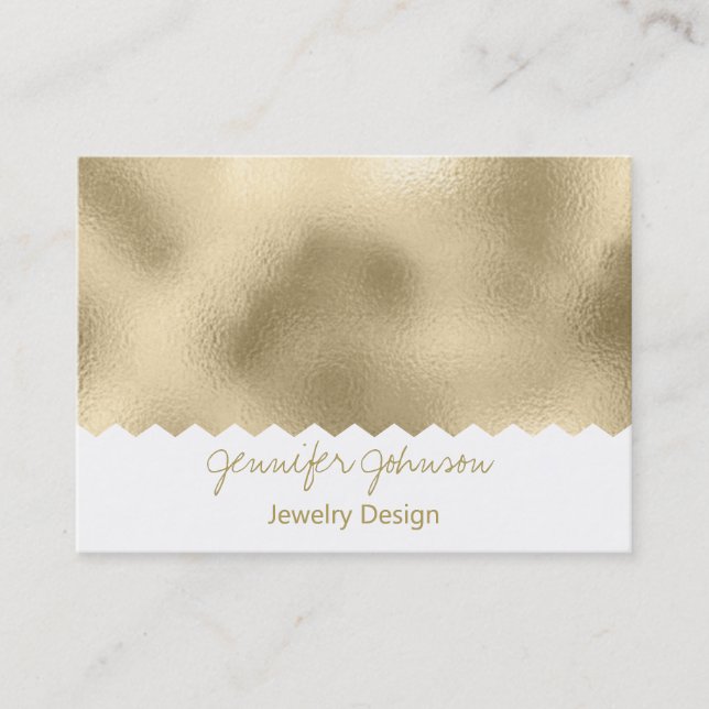 Pattern Jewelry Design Gold Foil Business Card (Front)